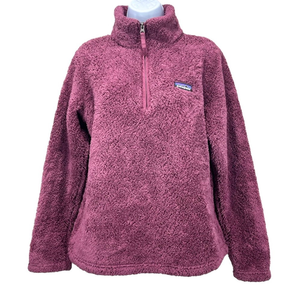 Patagonia | Women Medium | Berry Worn Wear Fuzzy Fleece 1/4 Zip Pullover Sweater